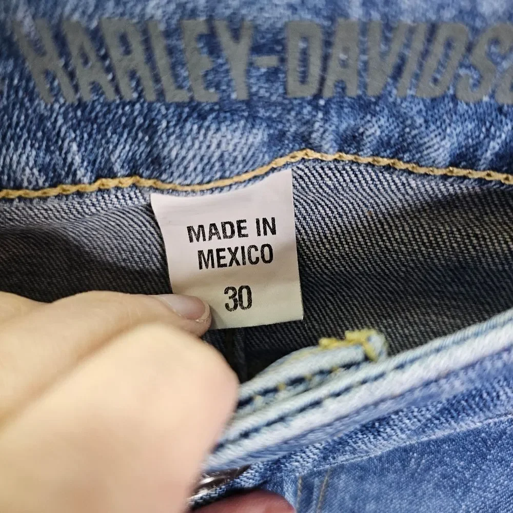 Harley-Davidson High Rise Boot Cut Jeans Medium Indigo Size 30